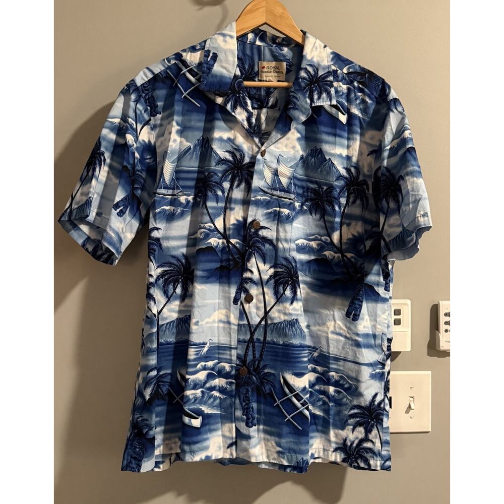 Royal Hawaiian Creations Shirt Vintage Hawaii Made Palm Camp‎ Aloha Men’s XL